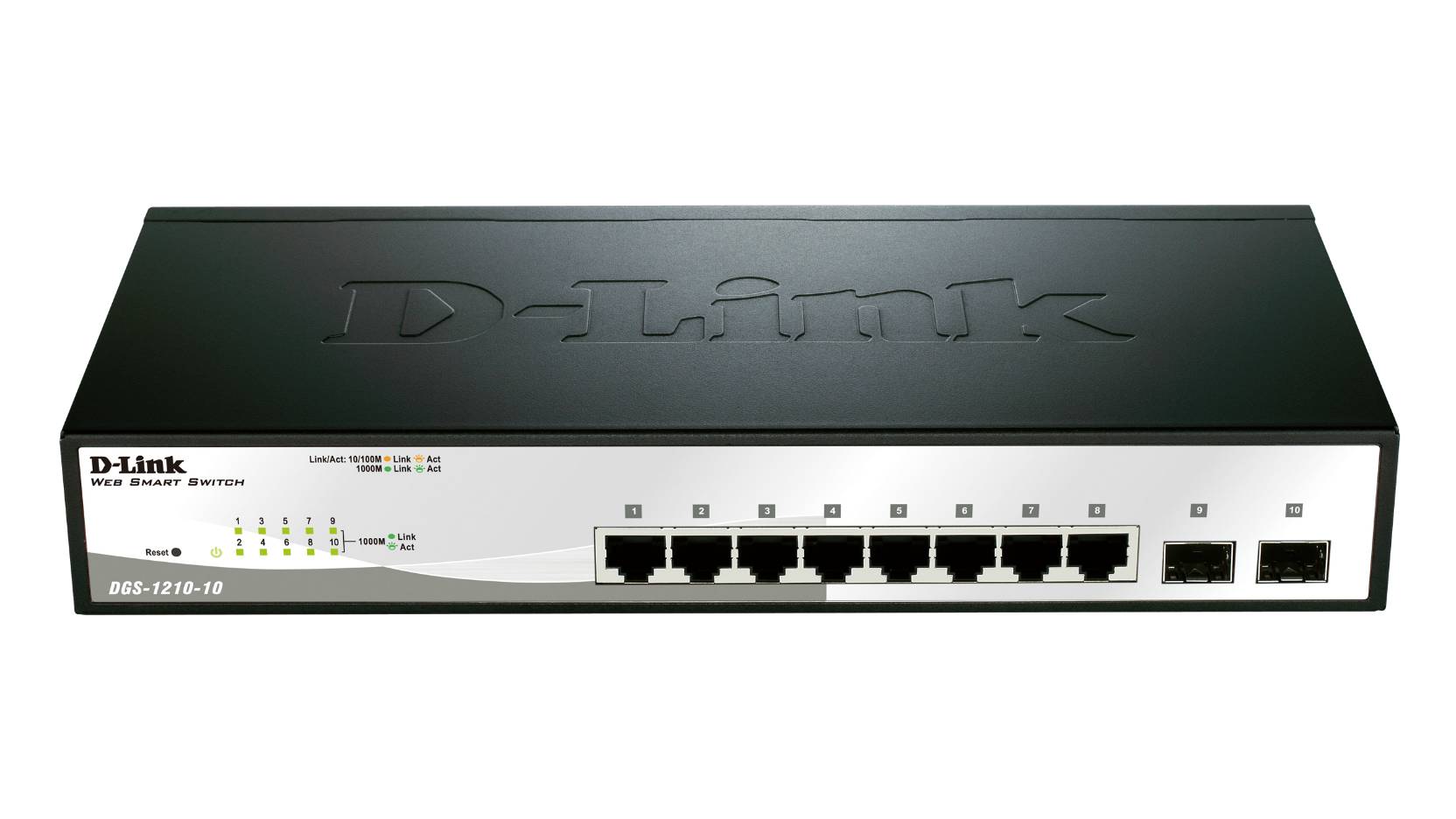 Коммутатор D-Link DGS-1210-10P/MP/F1A, 8xLAN 1Gbps, 2 combo 1Gbps/SFP,  PoE