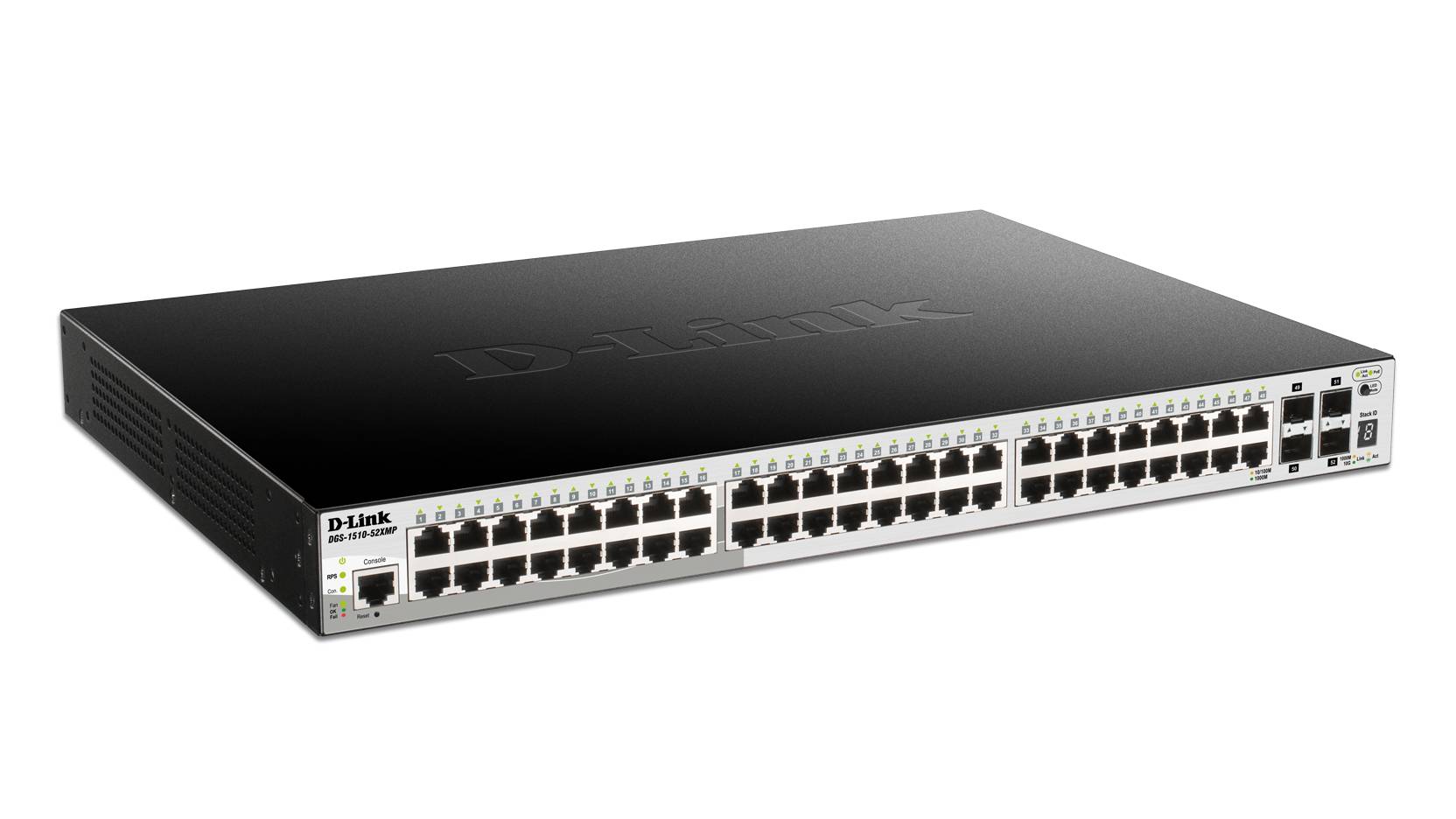 Коммутатор D-Link DGS-1510-52XMP/A1A, 48xLAN 1Gbps, 4 SFP+, PoE