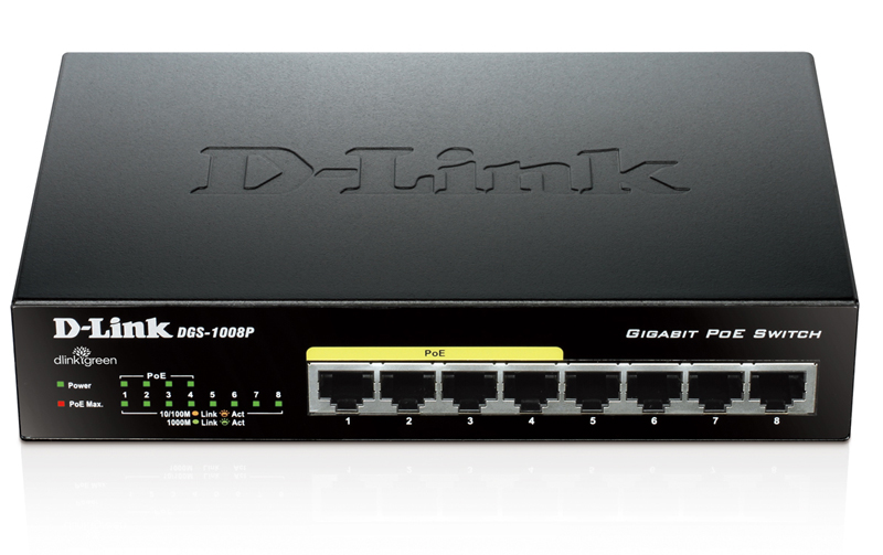 Коммутатор D-Link DES-1008P/C1A, 8xLAN 100Mbps (4xLAN PoE)