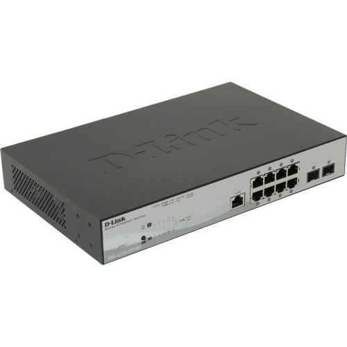 Коммутатор D-Link DGS-1210-10P/ME/B1A, 8xLAN 1Gbps, 2 combo 1Gbps/SFP,  PoE