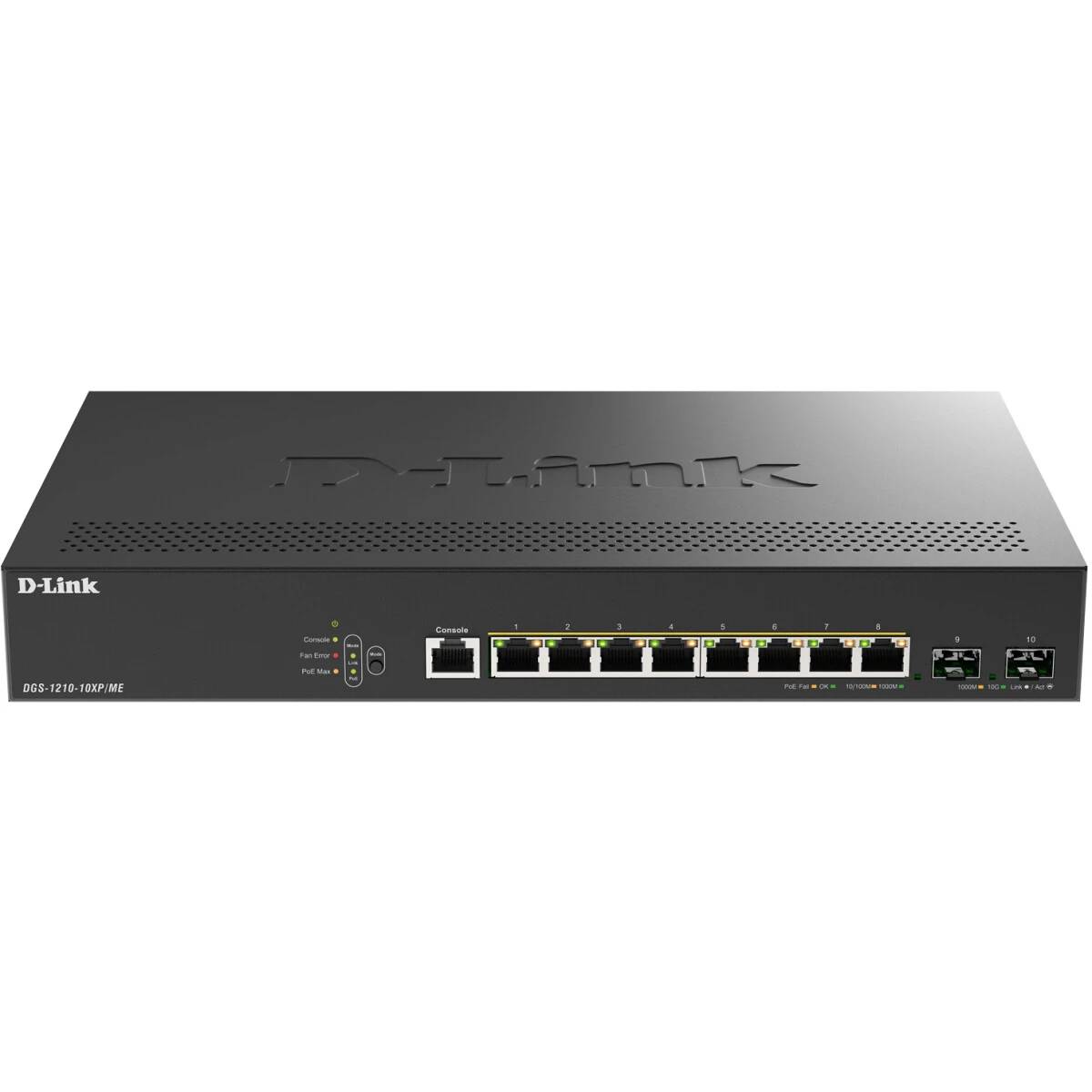 Коммутатор D-Link DGS-1210-10XP/ME, 8xLAN 1Gbps, 2xSFP, PoE