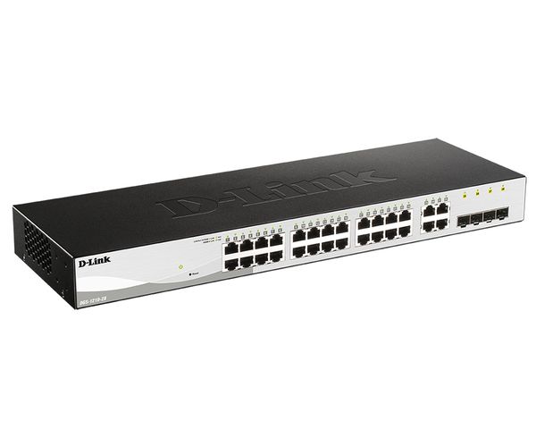 Коммутатор D-Link DGS-1210-28/FL1A, 24x1Gbps, 4xGbps/SFP