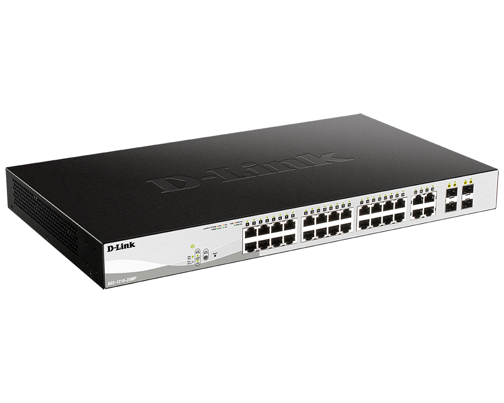 Коммутатор D-Link DGS-1210-28MP/FL1A, 24xLAN 1Gbps, 4xCombo