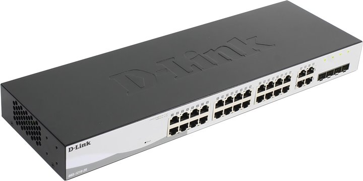 Коммутатор D-Link DGS-1210-28P/F1A, 24xLAN 1Gbps, 4 SFP,  PoE+