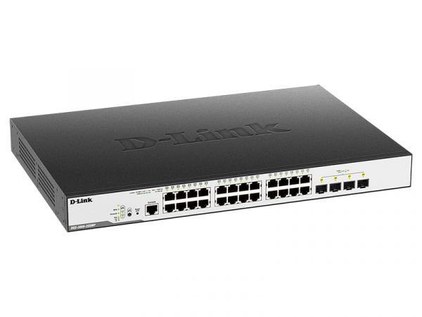 Коммутатор D-Link DGS-3000-28XMP/B1A, 24xLAN 1GBps, 4xSFP