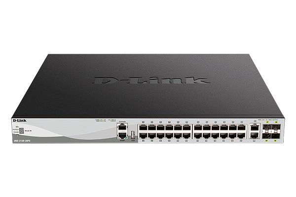 Коммутатор D-Link DGS-3130-30PS/B2A, 24xLAN 1GBPs, 2xLAN 10GBPs, 4xSFP+