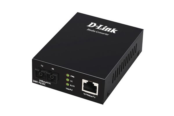 Медиаконвертер D-Link DMC-F02SC/B1A, 100BASE-TX to 100BASE-FX
