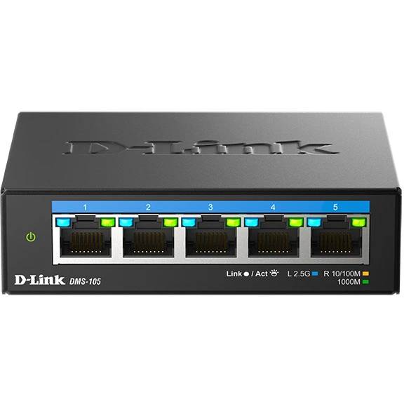 Коммутатор D-Link DMS-105/A2A, 5xLAN 2.5Gbps