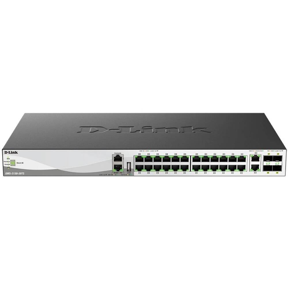 Коммутатор D-Link DMS-3130-30TS/A1A, 24xLAN 2.5Gbps, 2xLAN 10Gbps, 4xSFP28