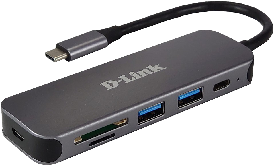 Разветвитель USB D-Link DUB-2325/A2A, USB Type-C - 2xUSB3.0, USB Type-C, CR