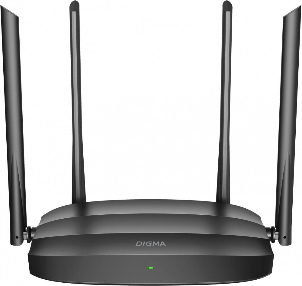 Роутер Wi-Fi Digma DWR-AC1201, 2.4/5GHz, 1167Mbps, 3xLAN 100Mbps, 1xWAN
