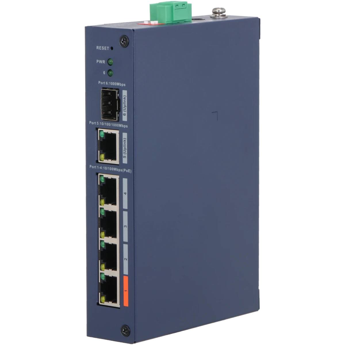 Коммутатор Dahua  DH-CHS4106-4ET-60, 4xLAN 100 Mbps, 1xSFP, PoE
