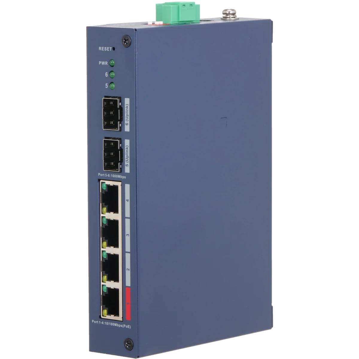 Коммутатор Dahua DH-CHS4206-4ET-90, 4xLAN 100 Mbps, 2xSFP, PoE