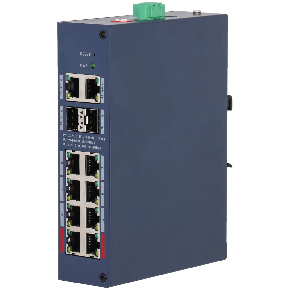 Коммутатор Dahua DH-CHS4212-8GT-110, 8xLAN 1 Gbps, 2xSFP, PoE