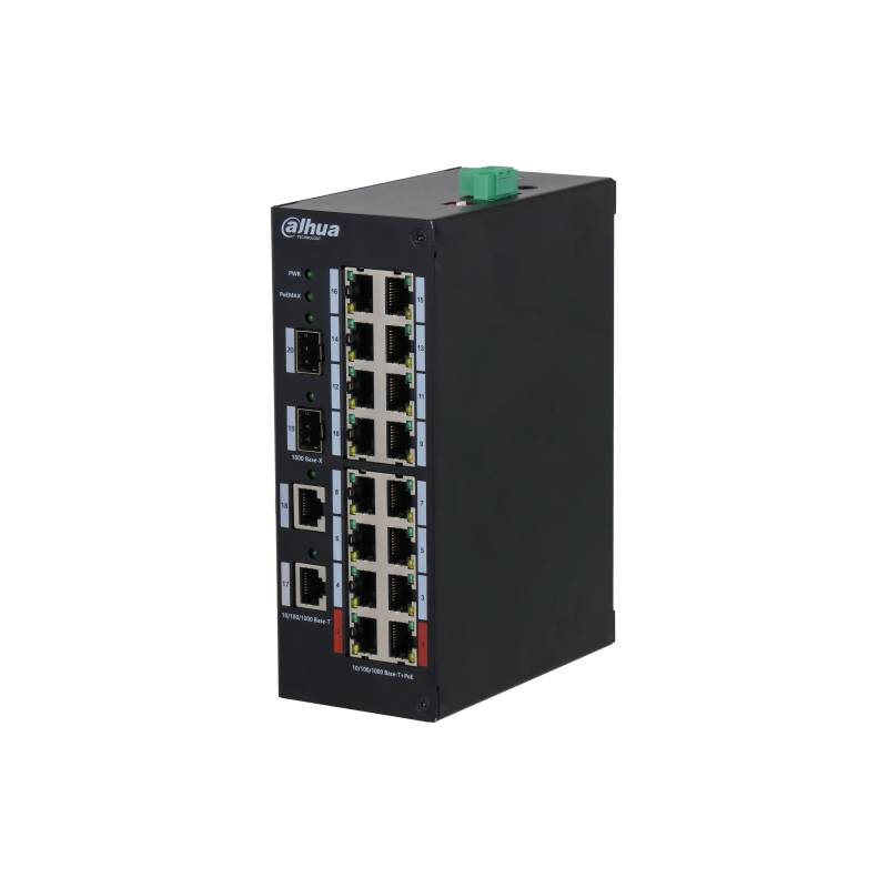Коммутатор Dahua DH-HS3220-16GT-190, 16xLAN 1Gbps, 4xSFP, PoE