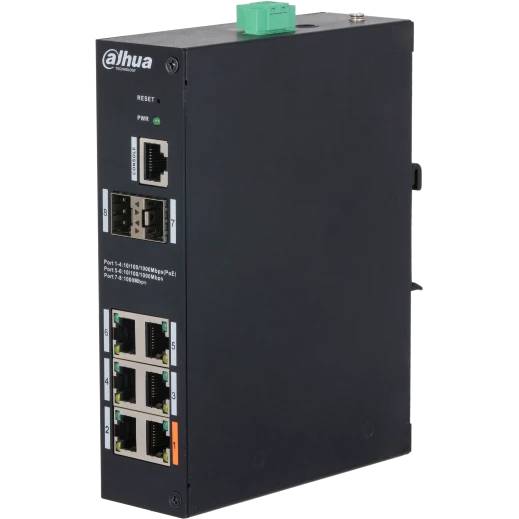 Коммутатор Dahua DH-HS4208-4GT-90, 4xLAN 1Gbps, 2xSFP, PoE