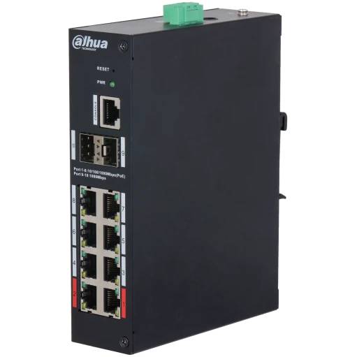 Коммутатор Dahua DH-HS4210-8GT-110, 8xLAN 1Gbps, 2xSFP, PoE