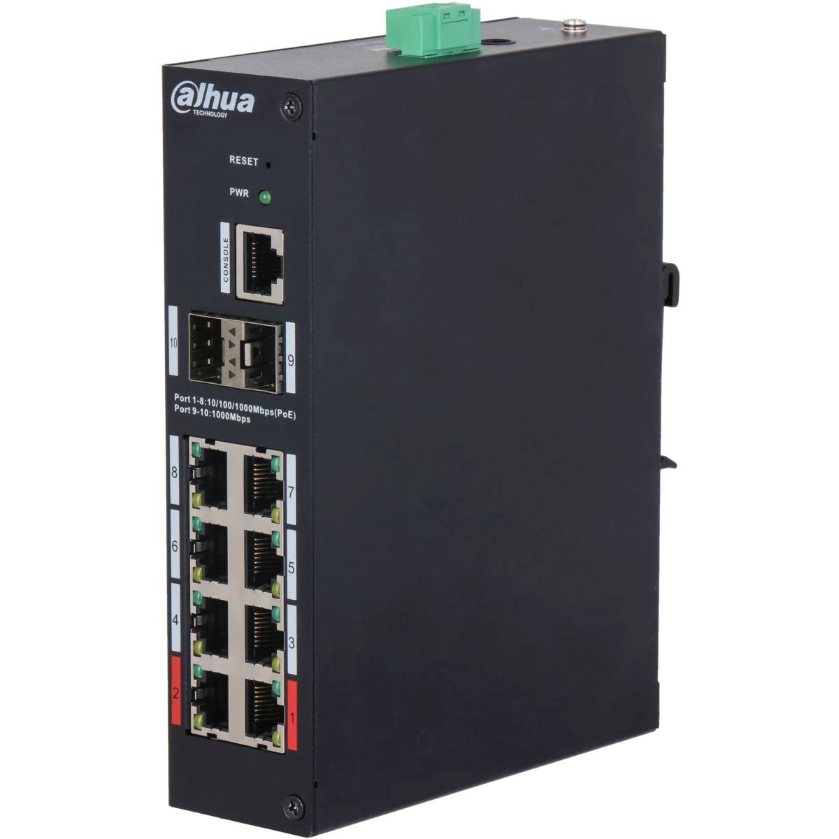 Коммутатор Dahua DH-HS4210-8GT-90, 8xLAN 1Gbps, 2xSFP, PoE