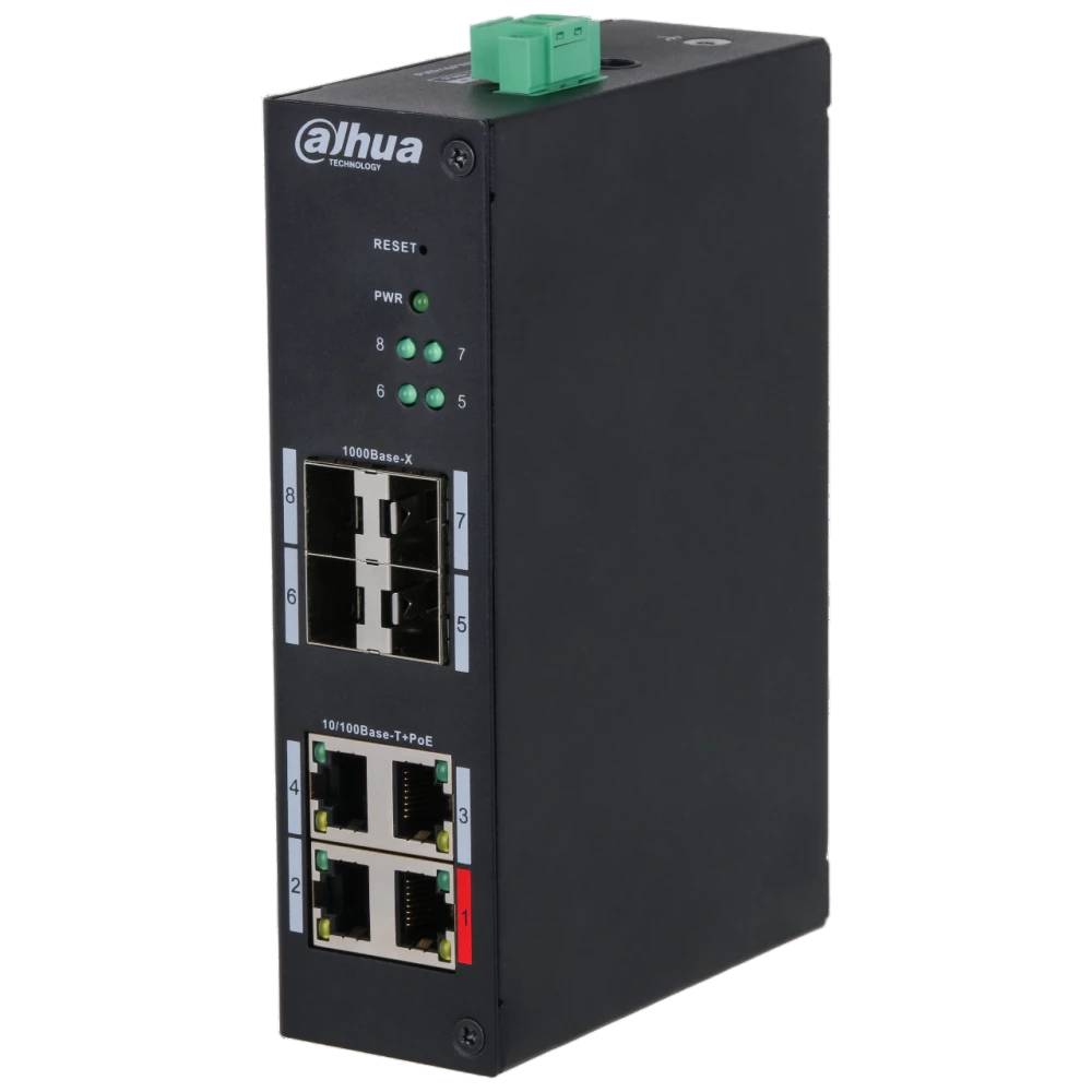 Коммутатор Dahua DH-HS4408-4ET-96, 4xLAN 100Mbps, 4xSFP PoE