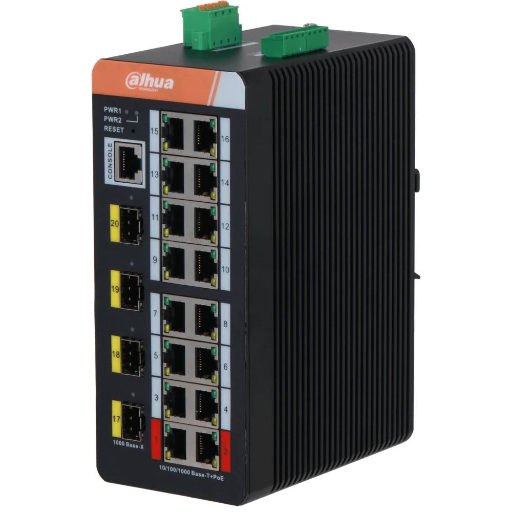 Коммутатор Dahua DH-IS4420-16GT-240, 16xLAN 1Gbps, 4xSFP, PoE
