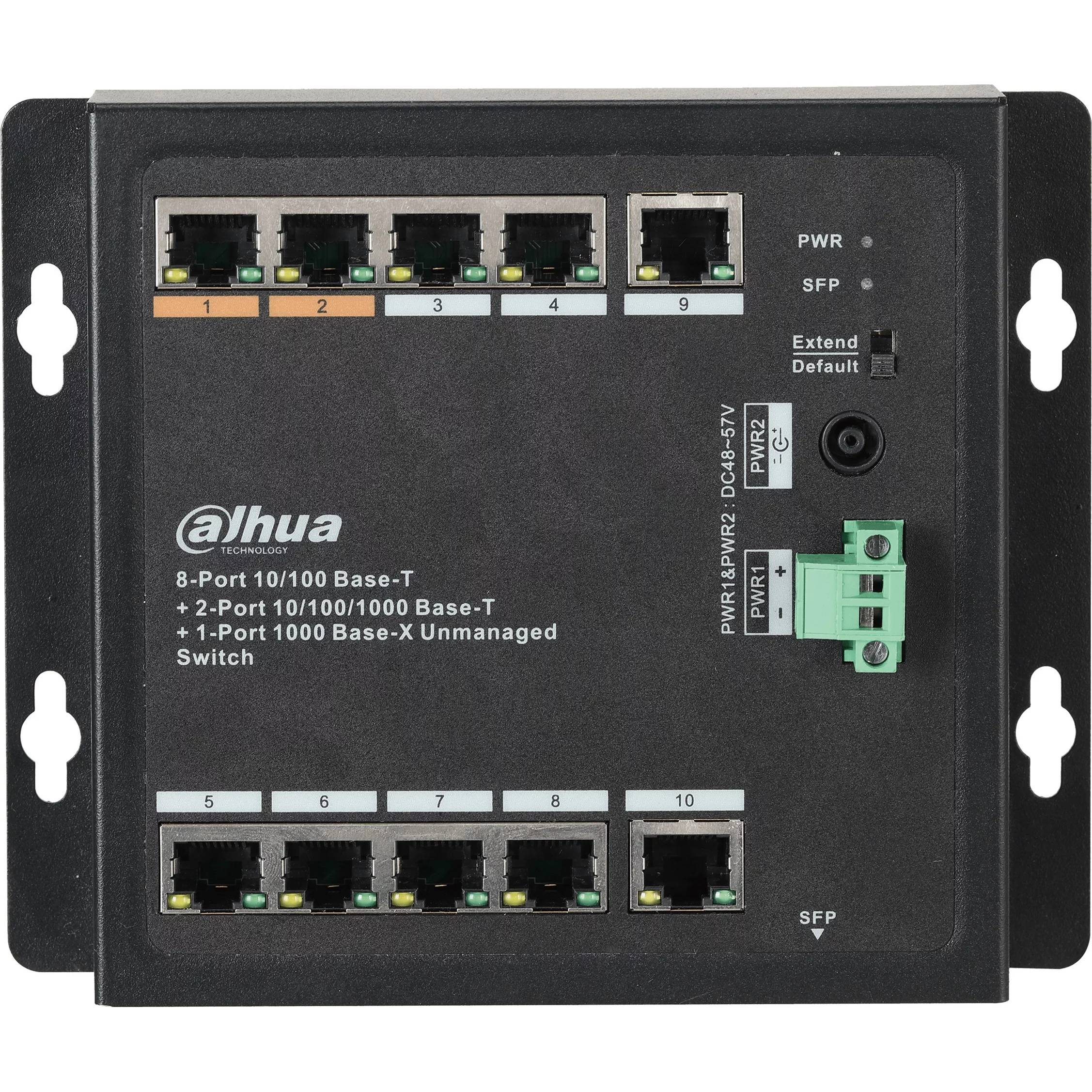 Коммутатор Dahua DH-PFS3111-8ET-96-F, 8xLAN 100Mbps, 2xLAN 1Gbps