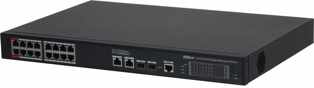 Коммутатор Dahua DH-S4220-16GT-190, 18xLAN 1Gbps, 2xSFP, PoE
