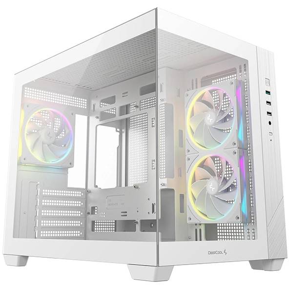 Корпус DeepCool CG330 3F WH R-CG330-WHNGM3-G, без БП, mATX