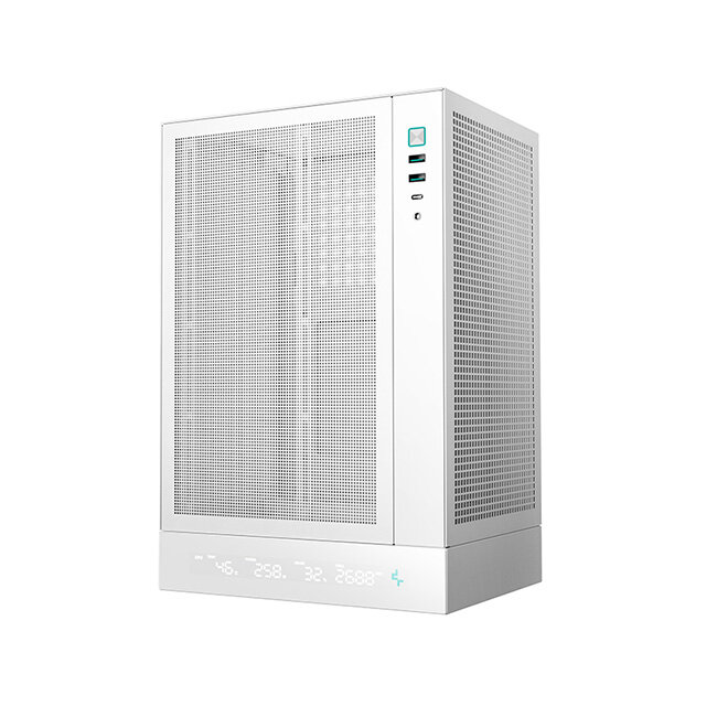 Корпус DeepCool CH170 DIGITAL WH R-CH170-WHNPI0D-G-1, без БП, Mini-ITX