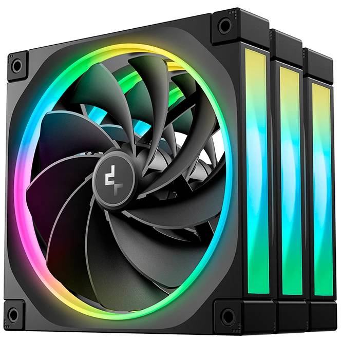Вентилятор 14x14см DeepCool FL14R-3 IN 1 Black (R-FL14R-BKAPN3-G), 3 шт.