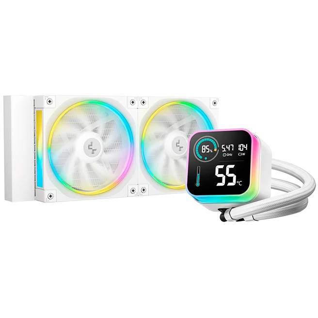 Жидкостное охлаждение DeepCool LQ240 WH R-LQ240-WHDSMC-G-1, 250W (LGA1700 Ready)