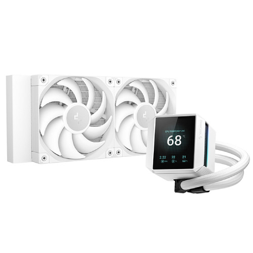Жидкостное охлаждение DeepCool MYSTIQUE 240 WH R-LX240-WHDSNMP-G-1, 250W (LGA1700 Ready)