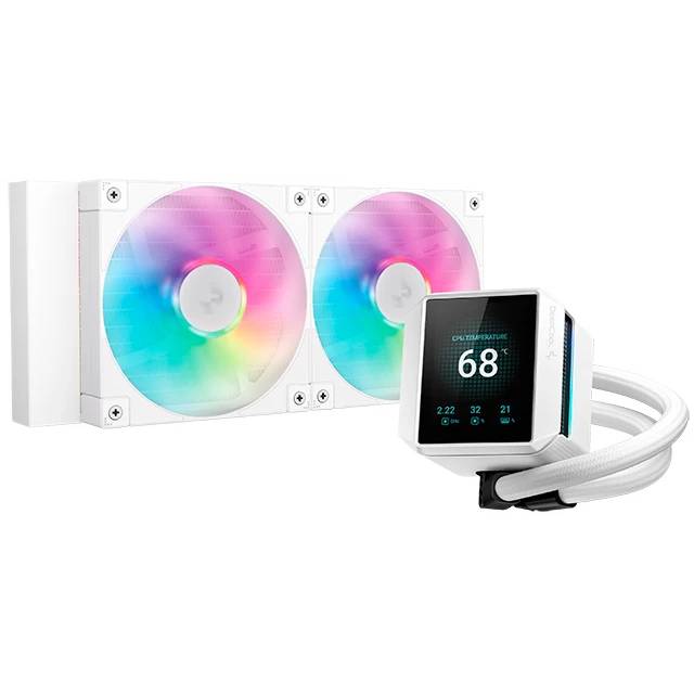 Жидкостное охлаждение DeepCool MYSTIQUE 240 WH ARGB R-LX240-WHDSNMCP-G-1, 250W (LGA1700 Ready)