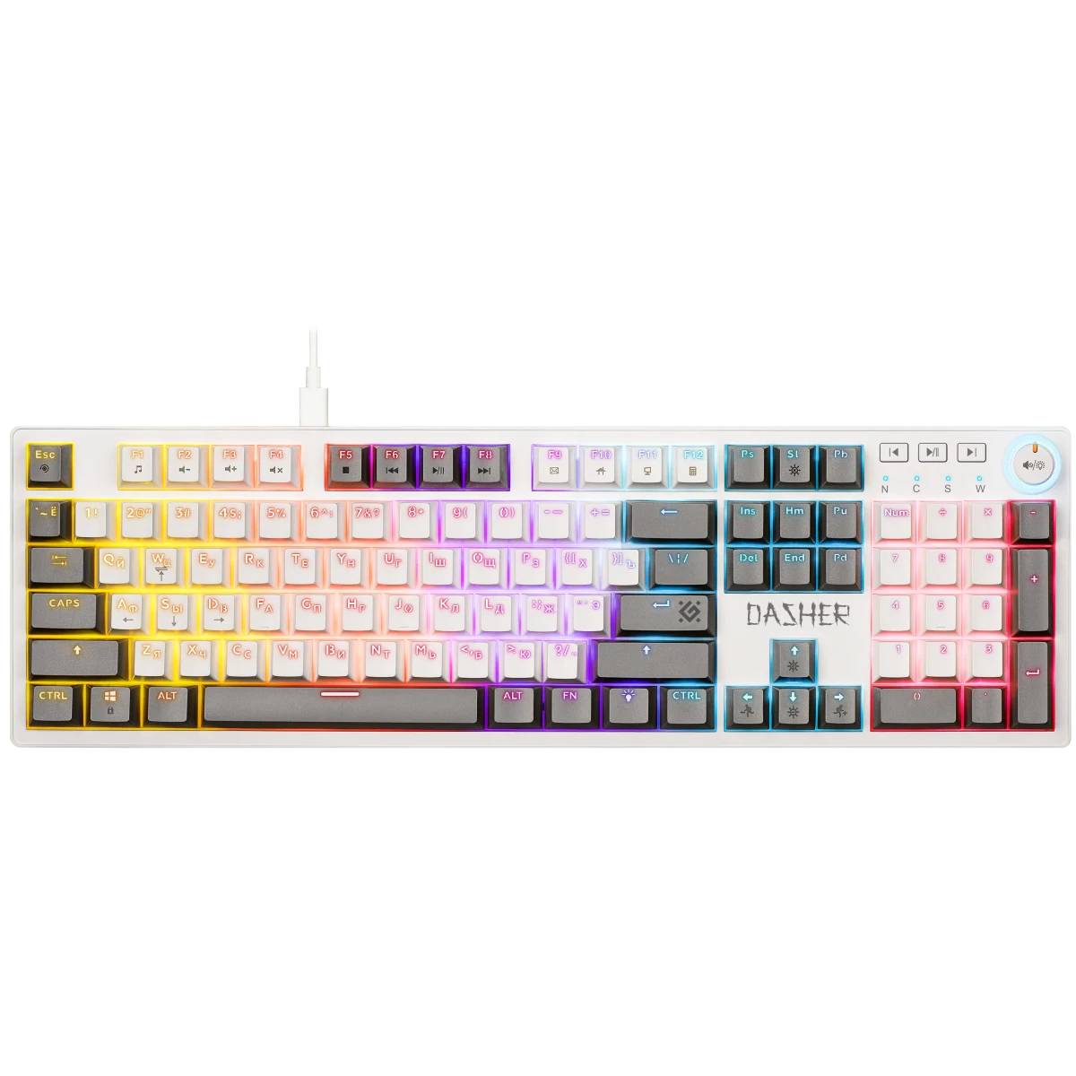 Клавиатура Defender Dasher GK-472, белый 45472