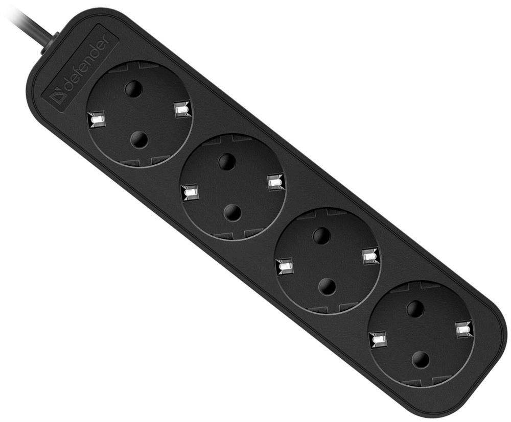 Сетевой удлинитель 3м 4 розетки Defender M430 99326, черный