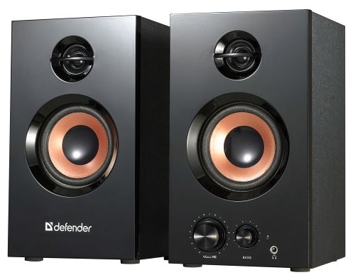 Акустика Defender Aurora S20, дерево, 2x10Вт, 100Гц-20кГц, черный, 65419