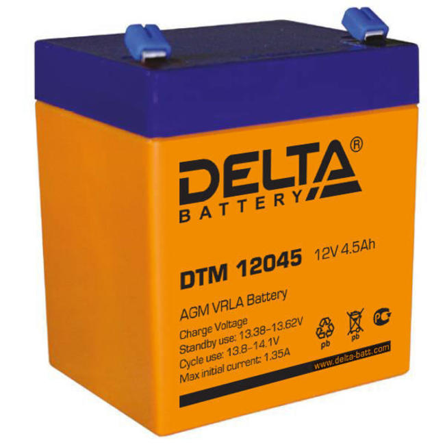 12V / 4.5Аh, Аккумулятор для UPS, Delta DT 12045