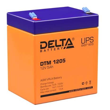 12V / 5Ah, аккумулятор для UPS, Delta DTM 1205