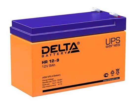 12V / 9Ah, аккумулятор для UPS, Delta HR 12-9
