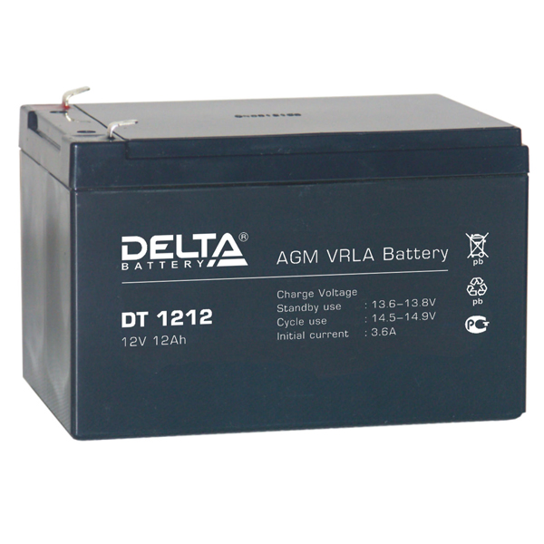 12V / 12Ah, аккумулятор для UPS, Delta DT 1212