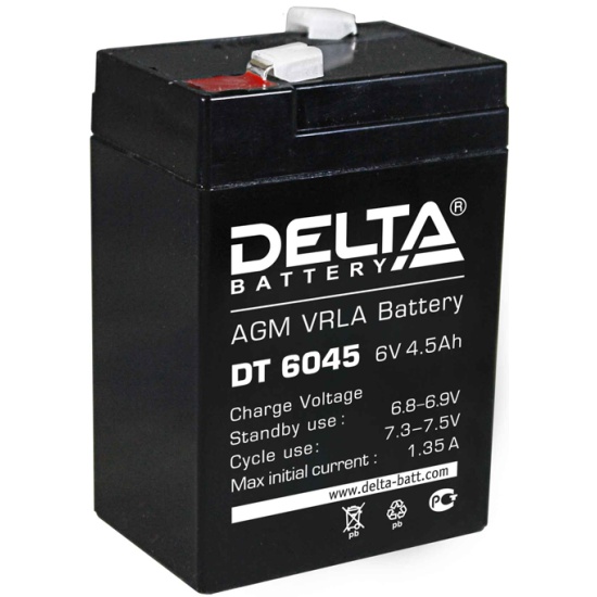 6V / 4.5Ah, аккумулятор для UPS, Delta DT 6045