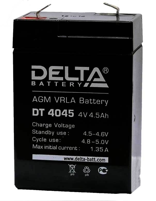 4V / 4.5Ah, аккумулятор для UPS, Delta DT 4045 (F1)