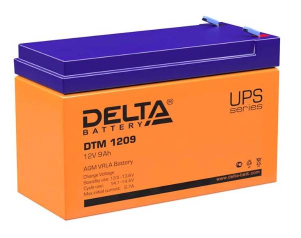 12V / 9Ah, аккумулятор для UPS, Delta DTM 1209