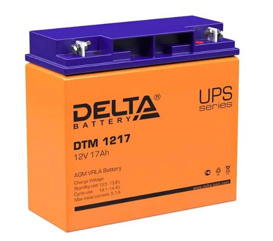 12V / 17Ah, аккумулятор для UPS, Delta DTM 1217