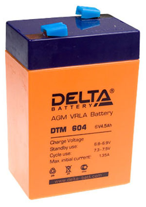 6V / 4.5Ah, аккумулятор для UPS, Delta DTM 6045