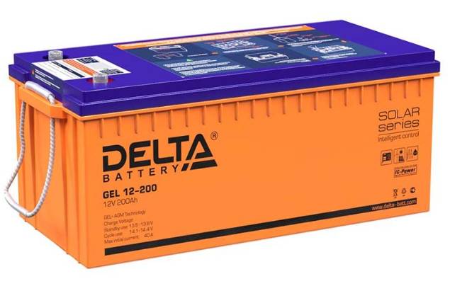 12V / 200Ah, аккумулятор для UPS, Delta GEL 12-200