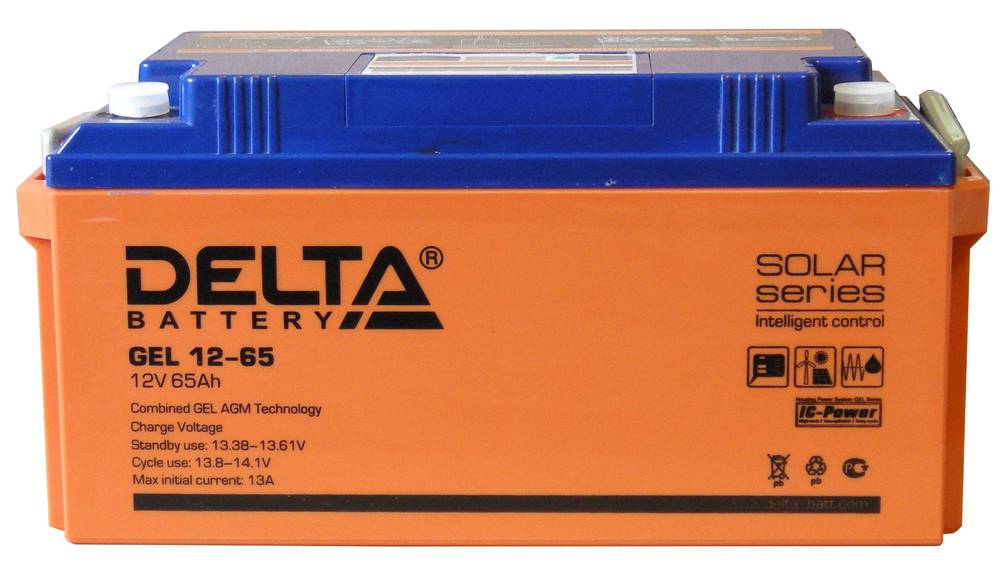 12V / 65Ah, аккумулятор для UPS, Delta GEL 12-65
