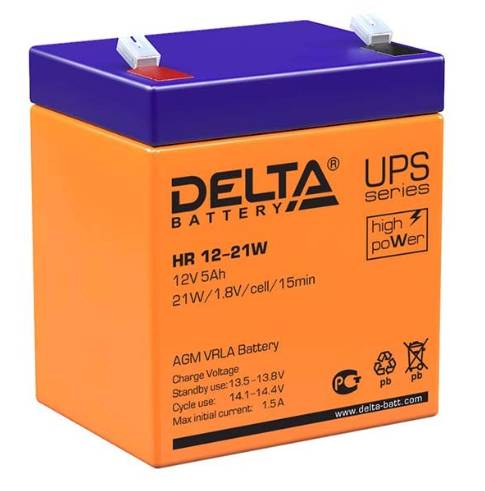 12V / 5Ah, аккумулятор для UPS, Delta HR 12-21W