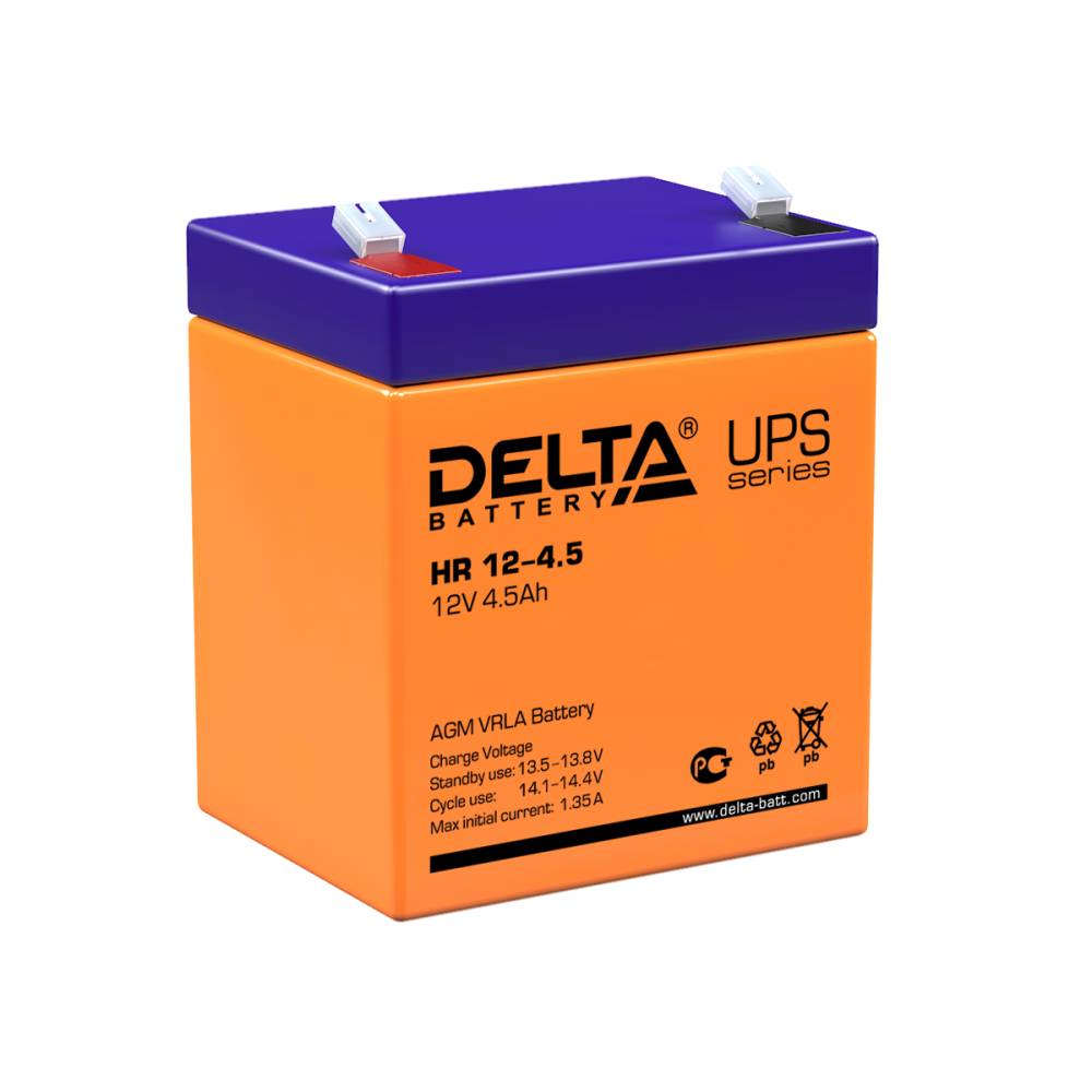 12V / 4.5Ah, аккумулятор для UPS, Delta HR 12-4.5