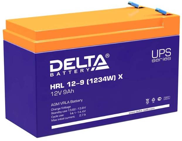 12V / 9Ah, аккумулятор для UPS, Delta HRL 12-9 (1234W) X