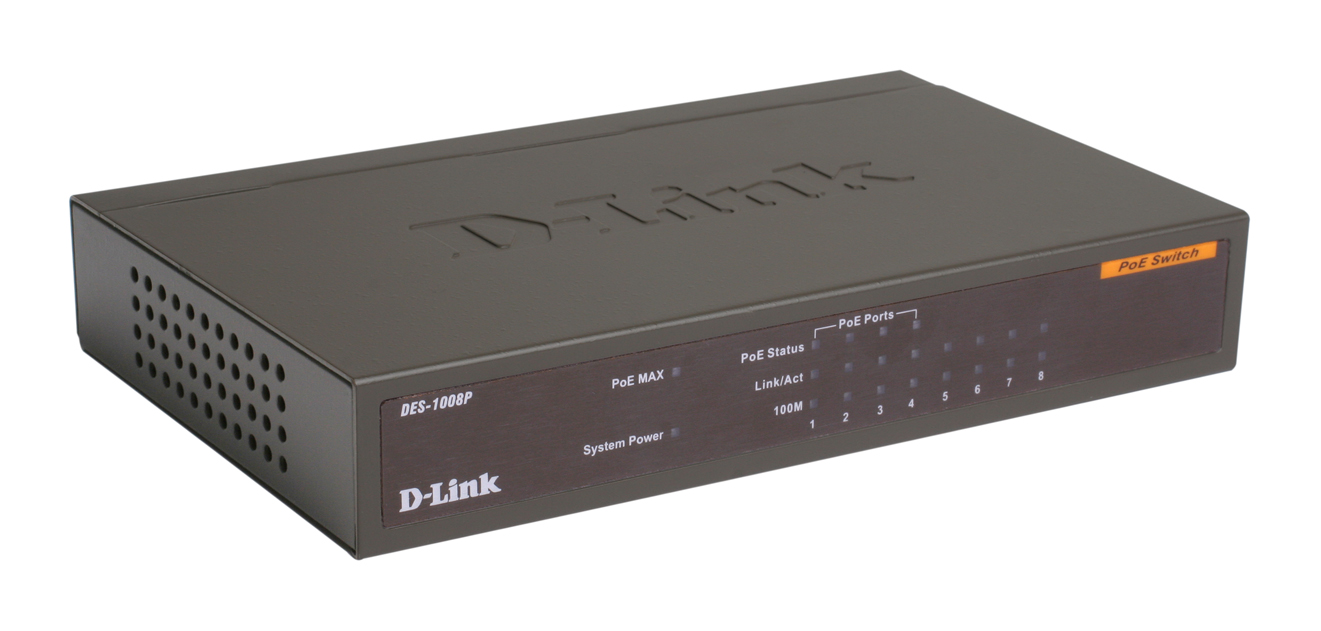 Коммутатор D-Link DES-1008P, 8xLAN 100Mbps (4xLAN PoE)